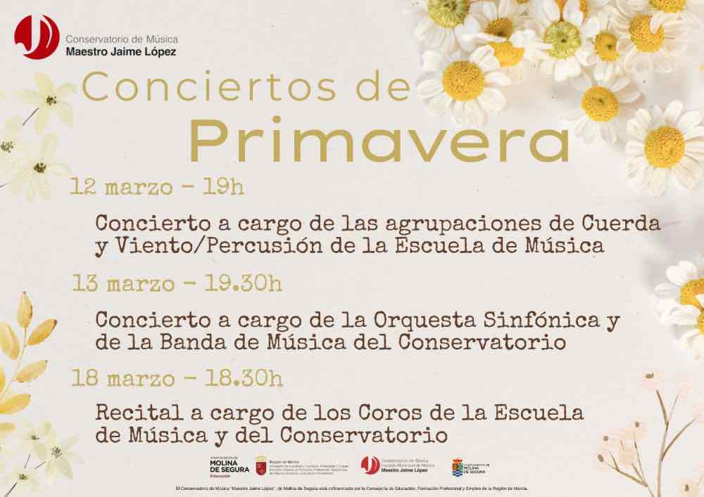 Conservatorio y Escuela Municipal Música Molina-Conciertos de Primavera 2024-Días 12, 13 y 18-CARTEL-2