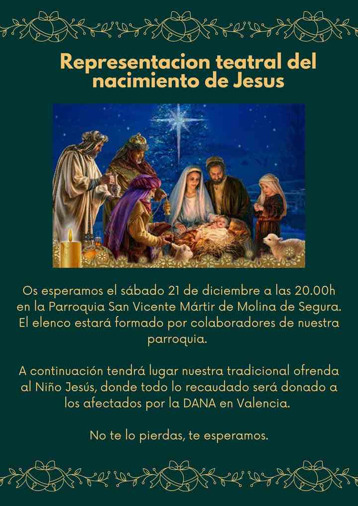 CARTEL REPRESENTACIÓN TEATRAL NIÑO JESUS PARROQUIA SAN VICENTE MÁRTIR