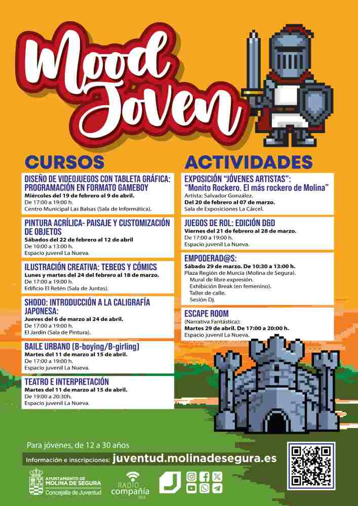 Juventud-Molina-Programación actividades y cursos formativos 'MOOD JOVEN' febrero-abril 2025-CARTEL