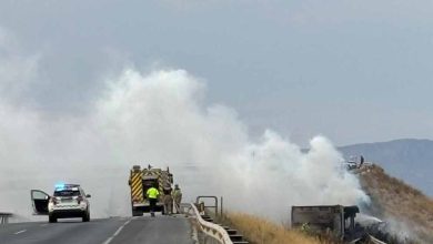 imagen del camion volcado