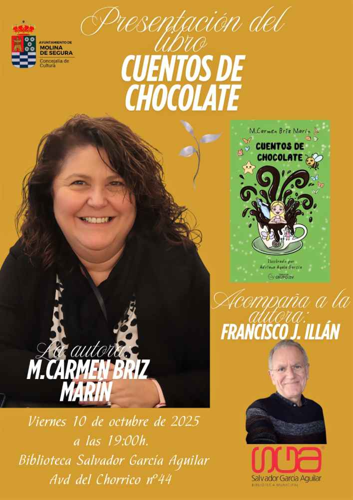 Cartel presentación Libro Mari Carmen Briz Cuentos de cocolate