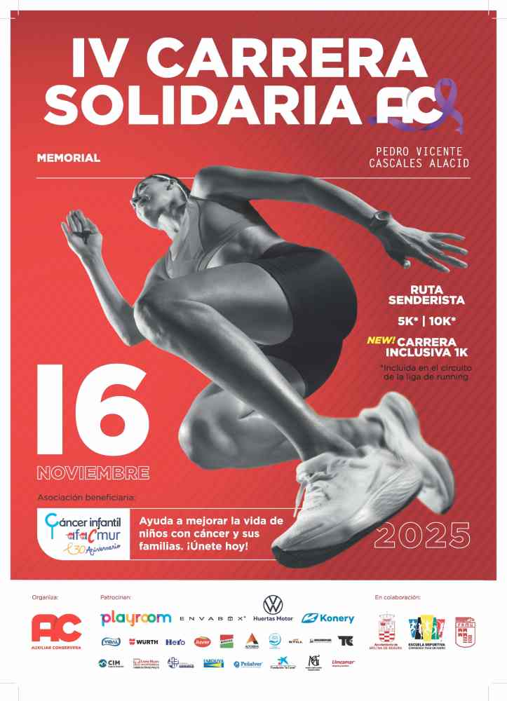 Deporte-Molina-IV Carrera Solidaria AC-Memorial Pedro Vicente Cascales Alacid 2025-CARTEL(1)