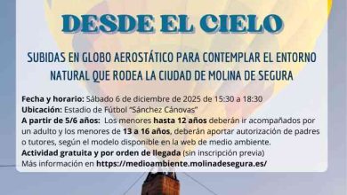 Paseos en globo aerostático gratuitos este sábado en Molina para sensibilizar sobre el entorno natural. Actividad para toda la ciudadanía.