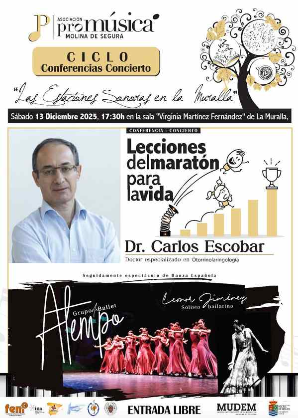 cartel conferencia las cinco estaciones pro musica molina