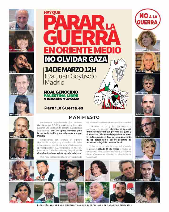 cartel parar la guerra madrid