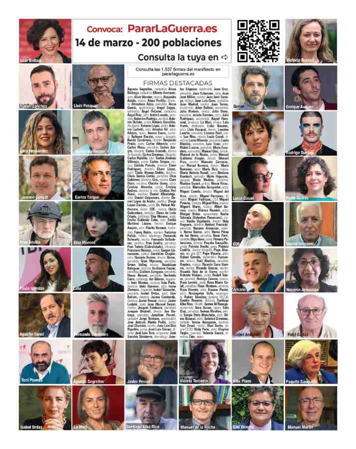 cartel participantes plataforma pararlaguerra.es