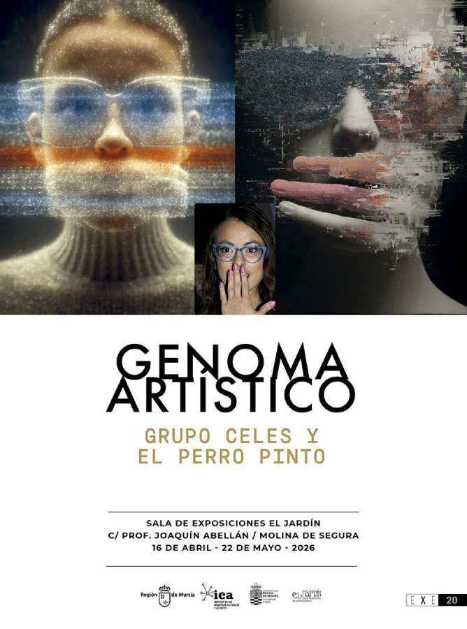 Exposición 'GENOMA ARTÍSTICO' de Grupo CELES y EL PERRO PINTO-Sala El Jardín-Molina-16abr-22may26-CARTEL