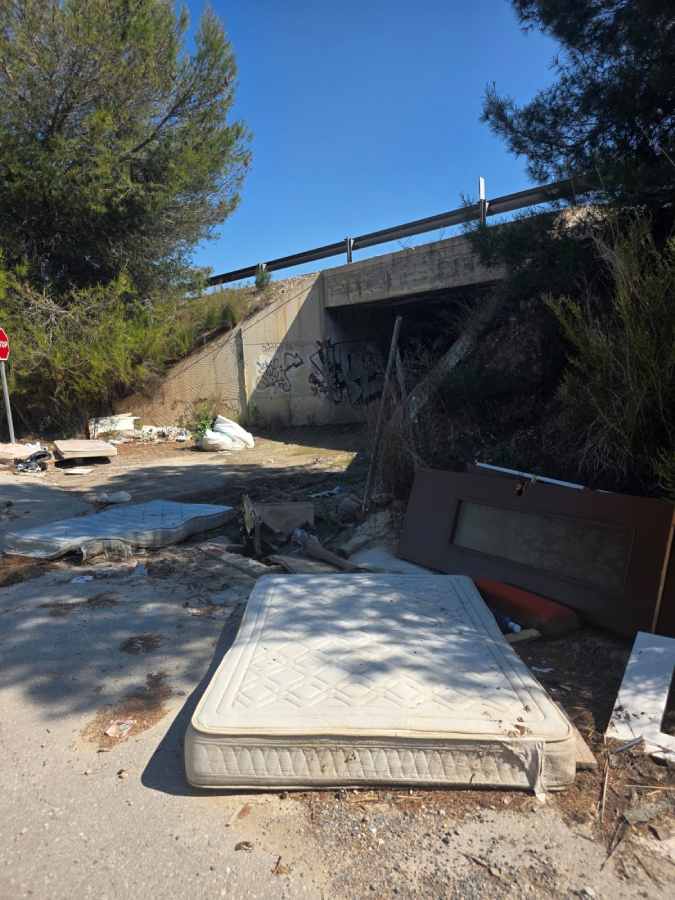 Vertidos puente colchon muebles basura 2
