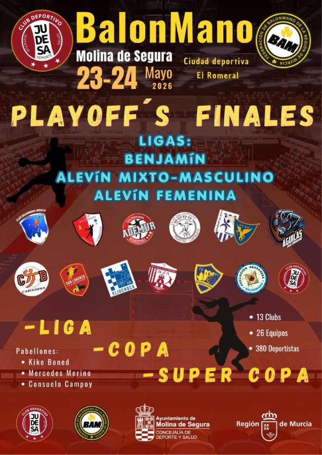 Deporte-Molina-Play off ligas Benjamín y Alevín de Balonmano 2026-Días 23 y 24-CARTEL