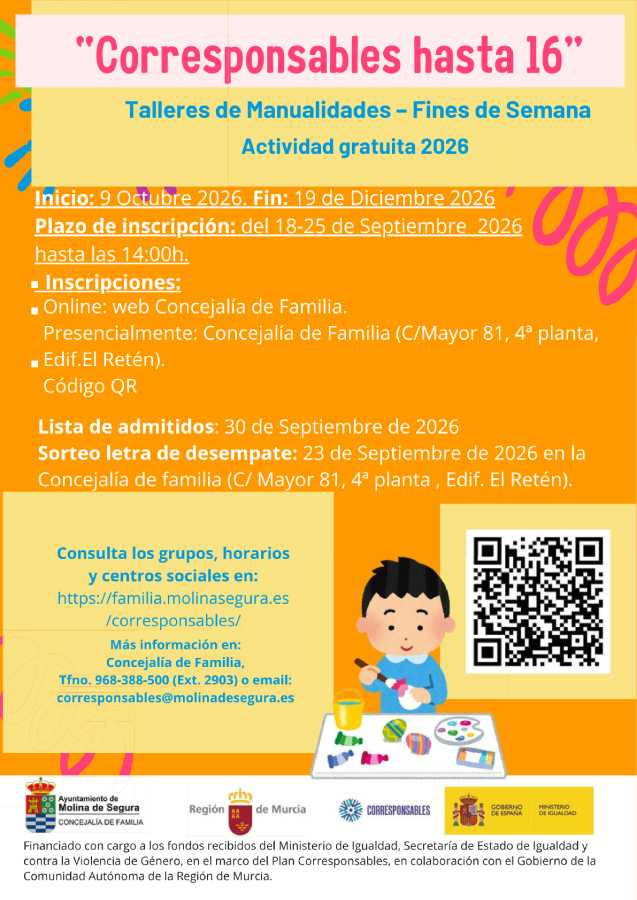 Familia-Molina-'Corresponsables hasta 16'-Plazo inscripción-CARTEL