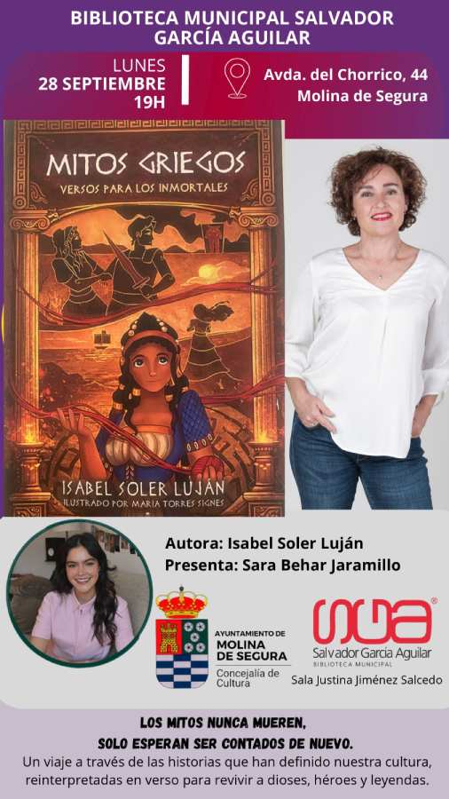 Libro 'Mitos griegos. Versos para los inmortales' de Isabel Soler-CARTEL (1)