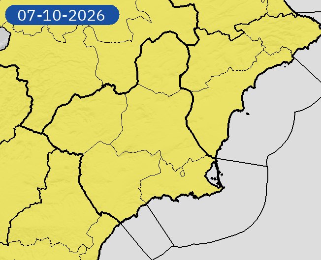 20261007-FMA-mapa-1 12 región de Murcia aviso amarillo 7_10_26