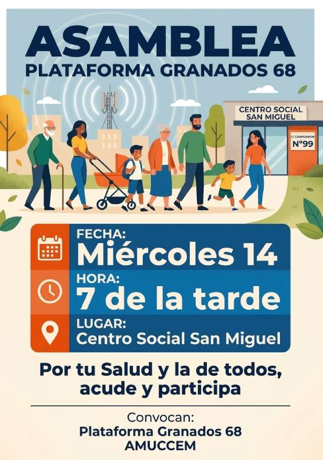 Cartel ASAMBLEA PLATAFORMA GRANADOS 68