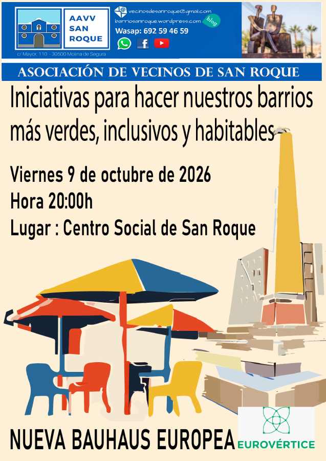San Roque celebra este viernes una charla sobre barrios más verdes y habitables con participación vecinal y nuevas propuestas urbanas