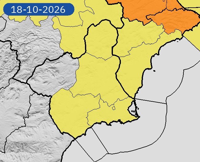 mapa DOMINGO aviso amarillo